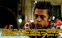Brad Pitt Fight Club GIF - Brad Pitt Fight Club Listen To Me GIFs