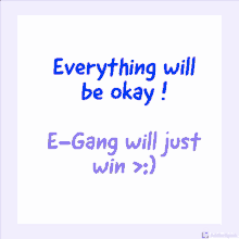 egang we will win