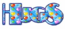 hugs hearts greeting text sparkle