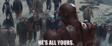 Iron Man Hes All Yours GIF - Iron Man Hes All Yours He Is All Yours GIFs