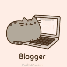 please blogger typing kitty pusheen