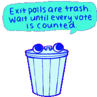 The Exit Polls Are Trash Its Too Close To Call Sticker - The Exit Polls Are Trash Trash Exit Polls Stickers