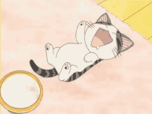 This Is My Belly - Belly GIF - Nichijou Cat Anime GIFs