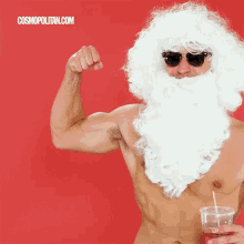 christmas hot guy flex santa biceps