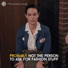 Probably Not The Person To Ask For Fashion Stuff Stevie Budd GIF - Probably Not The Person To Ask For Fashion Stuff Stevie Budd Stevie GIFs