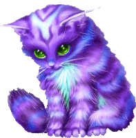 Macskák Purple Sticker - Macskák Purple Cute Stickers