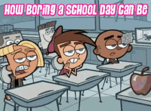 Boring School Day - Fairly Odd Parents GIF - The Fairly Odd Parents Timmy Turner Chester GIFs