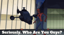 Spider Man Seriously Who Are You Guys GIF - Spider Man Seriously Who Are You Guys Who Are You People GIFs