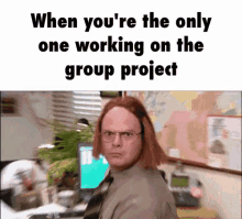 When You'Re The Only One Working On The Group Project GIF - Group Project Dwight Schrute Rainn Wilson GIFs