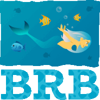 Brb Mermaid Life Sticker - Brb Mermaid Life Joypixels Stickers