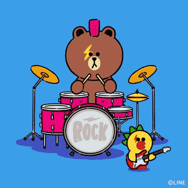 Brown music. Cony Brown барабан играет. Line friends Brown Cony gif. Music line gif.