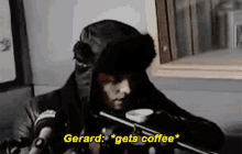 Gerard Way Coffee GIF - Gerard Way Coffee Drinking GIFs