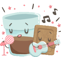 Chai And Biscuit Sing A Song Sticker - Chai And Biscuit Chocolate Drink Choco Drink Stickers
