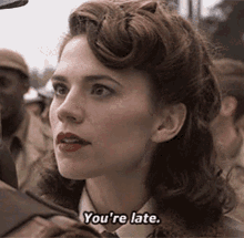 You Are Late Captain America GIF - You Are Late Captain America Peggy Carter GIFs
