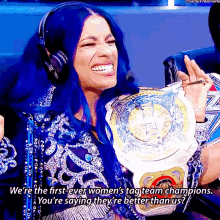 sasha banks womens tag team champions first ever youre saying theyre better than us wwe