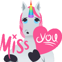 Miss You Unicorn Life Sticker - Miss You Unicorn Life Joypixels Stickers