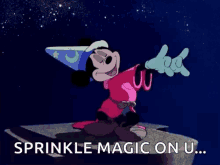 mickey mouse wizard cast a spell magic