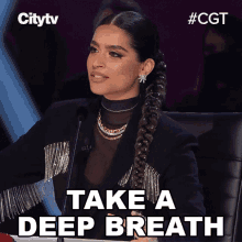 Take A Deep Breath Lilly Singh GIF - Take A Deep Breath Lilly Singh Canadas Got Talent GIFs