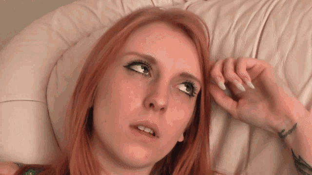 Screaming long hair dickforlily redhead