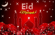 eid mubarak moon rose sparkle