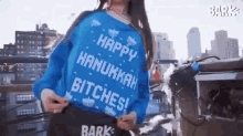 bark box hanukkah jewish dancing ugly sweater