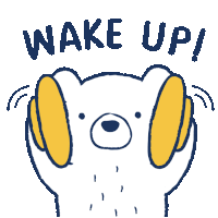 White Bear Sticker - White Bear Wake Up Stickers
