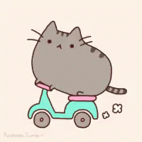 Pusheen On My Way Gif Pusheen On My Way Scooter Discover Share Gifs