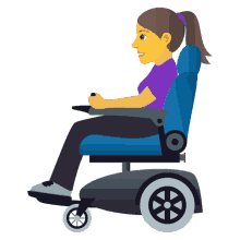 woman in motorized wheelchair people joypixels sitting electric wheelchair