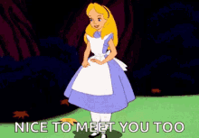 Alice In Wonderland Nice To Meet You Too GIF - Alice In Wonderland Nice To Meet You Too Curtsy GIFs