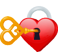 Heart Padlock Joypixels Sticker - Heart Padlock Heart Joypixels Stickers
