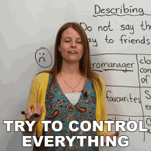 Try To Control Everything Emma GIF - Try To Control Everything Emma Learn English With Emma GIFs