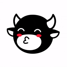 black cow red cheeks blowing kiss kisses