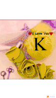 K Name I Love You Sticker - K Name I Love You Rose Stickers