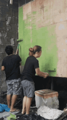 work working paint painting green