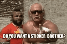 Do You Want A Sticker Brother Hulk Hogan GIF - Do You Want A Sticker Brother Hulk Hogan Wwe GIFs