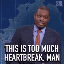 This Is Too Much Heartbreak Man Michael Che GIF - This Is Too Much Heartbreak Man Michael Che Saturday Night Live GIFs