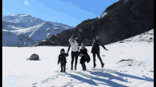 frozen friends group picture jump shot cold frozen friends group picture jump shot cold
