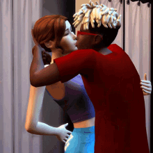 Sims Valentines Kiss GIF - Sims Valentines Kiss Flirt GIFs