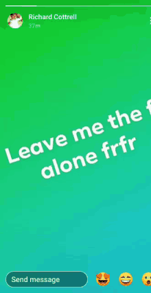 leave me alone insta story green background