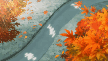 anime leaves fall autumn