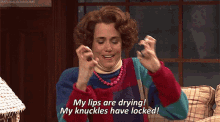 Kristen Wiig Excited GIF - Kristen Wiig Excited My Lips Are Drying GIFs