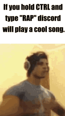 if you hold ctrl and type rap discord will play a cool song zyzz discord rap ctrl