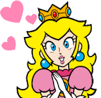 Princess Peach Heart Sticker - Princess Peach Princess Heart Stickers