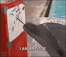 Much Talent GIF - Dolphin Painting Art GIFs