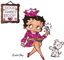 betty boop pink sparkle side eye home sweet home dog