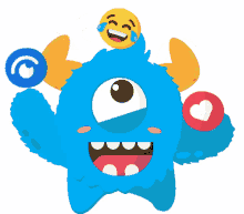 juggle blue monster cute monster social monster influxy