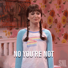 No Youre Not Sarah Sherman GIF - No Youre Not Sarah Sherman Saturday Night Live GIFs