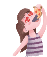 Heart Eyes Pizza Day Sticker - Heart Eyes Pizza Day Lunch Stickers
