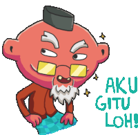 Confident Grandpa Says Aku Gitu Loh In Indonesian Sticker - Listento Your Elderly Aku Gitu Loh Side Eye Stickers
