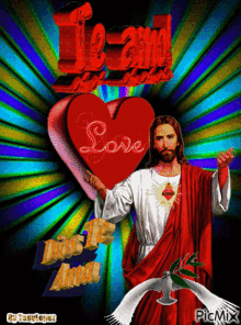 Dios Te Ama Sacred Heart Of Jesus GIF - Dios Te Ama Sacred Heart Of Jesus Te Amo GIFs